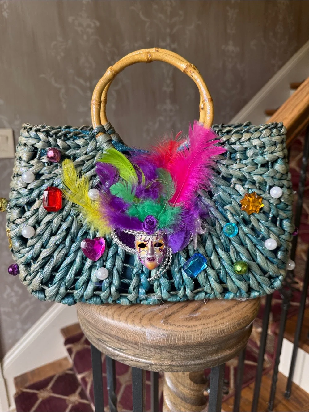 MARDI GRAS themed tote bag good condition - Picture 5 of 8